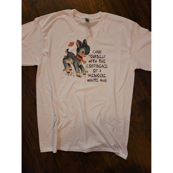 Carry yourself with the confidence of mediocre white man tee tshirt vintage deer - Picture 2 of 3